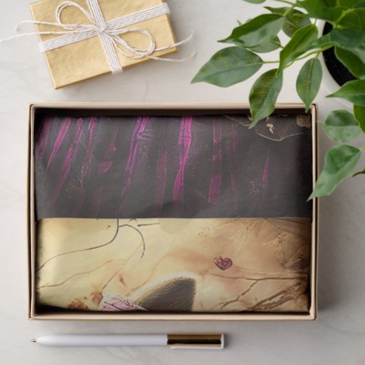 Decoupage grillige blonde meisje in Wonderland Tissuepapier (Geschenk)