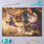 Decoupage grillige blonde meisje in Wonderland Tissuepapier (Craft)