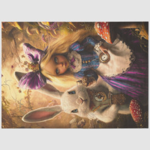 Decoupage grillige blonde meisje in Wonderland Tissuepapier