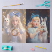 Decoupage grillige blonde meisjes konijnen & Pasen Tissuepapier (Craft)