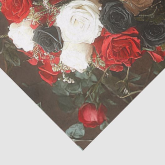 Decoupage grillige bruiloft zwart & rood tissuepapier (Detail)