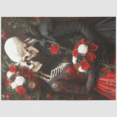 Decoupage grillige bruiloft zwart & rood tissuepapier (Voorkant)