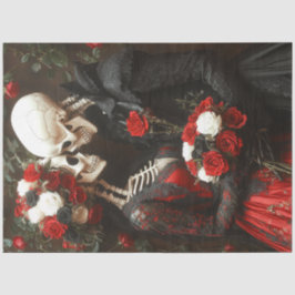 Decoupage grillige bruiloft zwart & rood tissuepapier