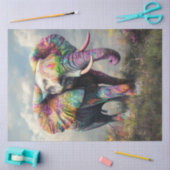 Decoupage grillige bruisende Afrikaanse olifant Tissuepapier (Craft)
