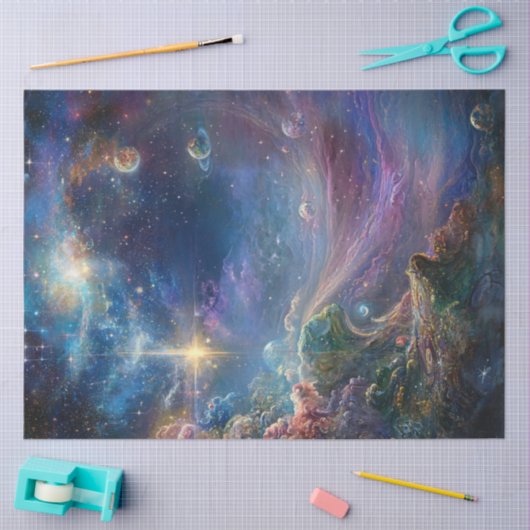 Decoupage grillige bruisende landschapsgebieden tissuepapier (Craft)