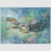 Decoupage grillige Bunny Blue achtergrond Levendig Tissuepapier (Voorkant)