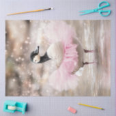 Decoupage grillige Canadese gans in Tutu Tissuepapier (Craft)