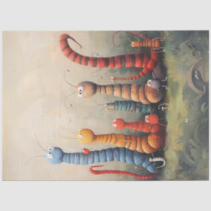 Decoupage grillige Cartoon Boekenwurmen rupsen Tissuepapier