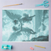 Decoupage grillige cherubs vliegen in de wolken tissuepapier (Craft)