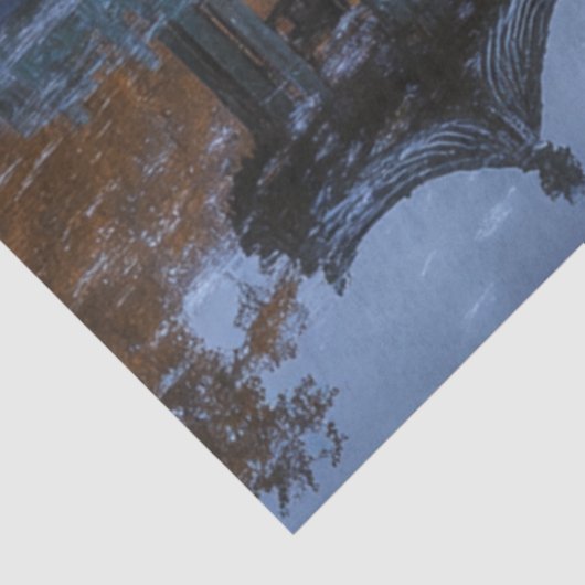 Decoupage grillige Chinese tuin paviljoen tempel Tissuepapier (Detail)