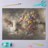 Decoupage grillige circus clown kleurrijke kostuum tissuepapier (Craft)