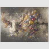 Decoupage grillige circus clown kleurrijke kostuum tissuepapier (Voorkant)