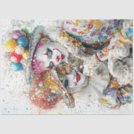 Decoupage grillige clown paar circus tissuepapier