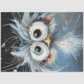 Decoupage grillige Crazy Eyed Wackadoodle Uil Tissuepapier (Voorkant)