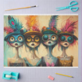 Decoupage grillige dame buurt roddelaars tissuepapier (Craft)