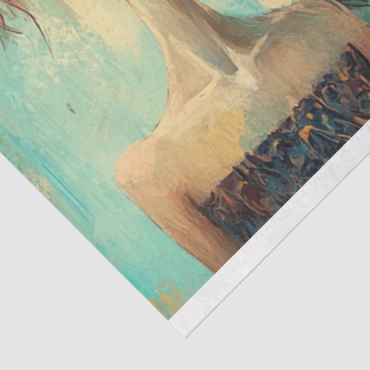 Decoupage grillige dame buurt roddelaars tissuepapier (Detail)