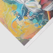 Decoupage grillige eclectische Koe schilderen Tissuepapier (Detail)