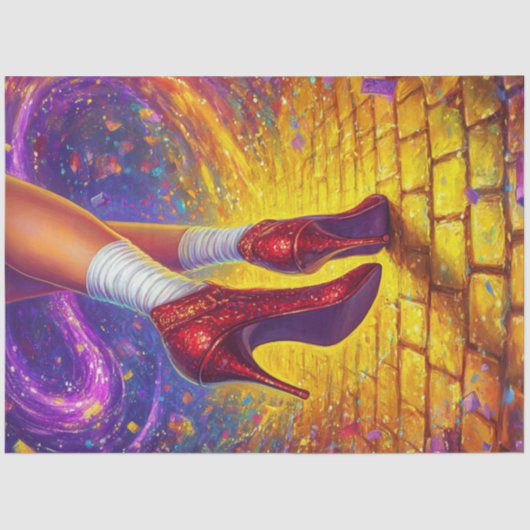 Decoupage grillige Elara Dancing Golden Road Tissuepapier (Voorkant)