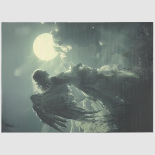 Decoupage grillige engel wachten tissuepapier (Voorkant)