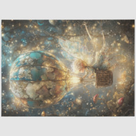 Decoupage grillige fee betoverde bos ballon tissuepapier