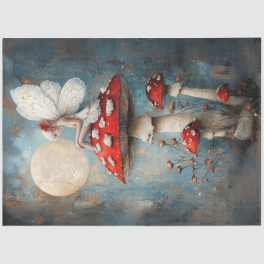 Decoupage grillige fee delicate vleugels tissuepapier (Voorkant)