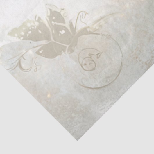 Decoupage grillige fee rode paddestoel kunstwerk tissuepapier (Detail)