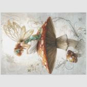 Decoupage grillige fee rode paddestoel kunstwerk tissuepapier (Voorkant)