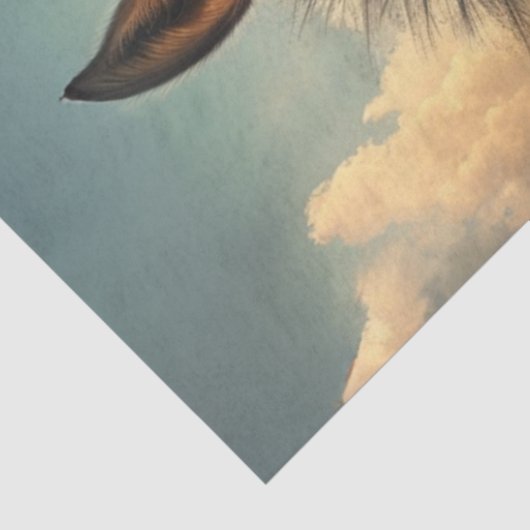 Decoupage grillige foto grappig gezicht paard tissuepapier (Detail)