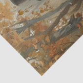 Decoupage grillige Fox familie de bruggen Tissuepapier (Detail)