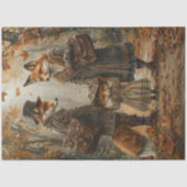 Decoupage grillige Fox familie de bruggen Tissuepapier (Voorkant)