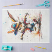 Decoupage grillige gekleurde splash schilderij kon tissuepapier (Craft)