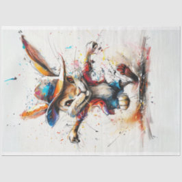 Decoupage grillige gekleurde splash schilderij kon tissuepapier