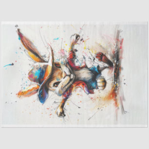 Decoupage grillige gekleurde splash schilderij kon tissuepapier