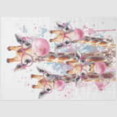 Decoupage grillige Giraffes blazen bubbels Tissuepapier (Voorkant)