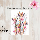 Decoupage grillige Giraffes blazen bubbels Tissuepapier
