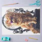 Decoupage grillige glamoureuze kat in de salon tissuepapier (Craft)