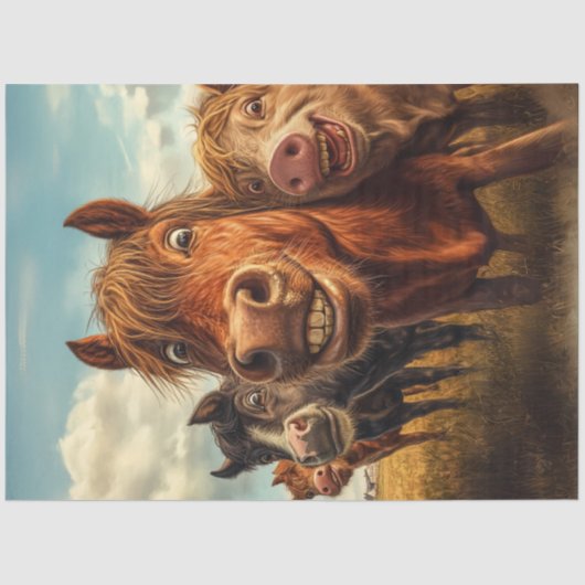 Decoupage grillige grappige dierlijke pose tissuepapier (Voorkant)