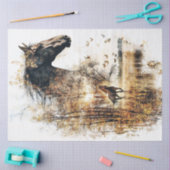 Decoupage grillige harmonie dubbele belichting paa tissuepapier (Craft)