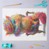 Decoupage grillige helder gekleurde kat Fiesta Tissuepapier (Craft)