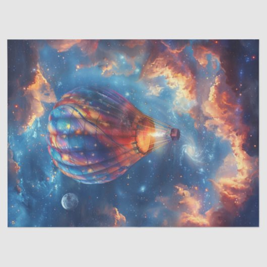 Decoupage grillige hete haar ballon portret tissuepapier (Voorkant)