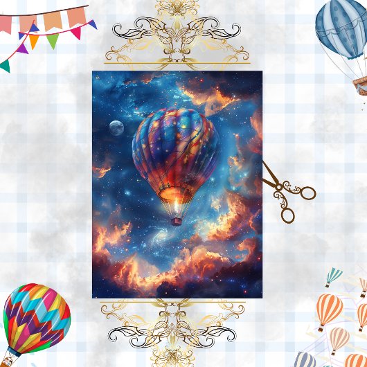 Decoupage grillige hete haar ballon portret tissuepapier