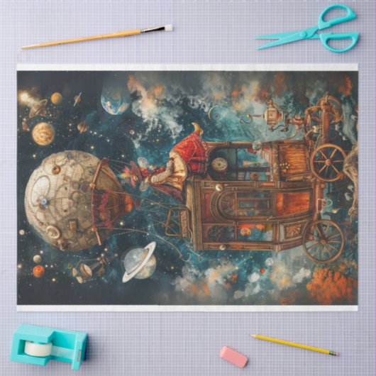 Decoupage grillige hete lucht ballon ritten tissuepapier (Craft)