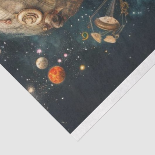 Decoupage grillige hete lucht ballon ritten tissuepapier (Detail)