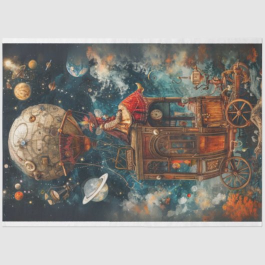 Decoupage grillige hete lucht ballon ritten tissuepapier (Voorkant)