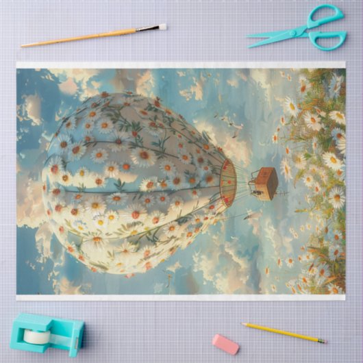 Decoupage  grillige heteluchtballonvaart tissuepapier (Craft)