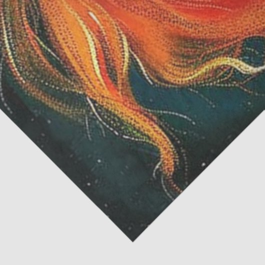 Decoupage grillige illustratie Teken gezichten Tissuepapier (Detail)