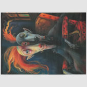 Decoupage grillige illustratie Teken gezichten Tissuepapier (Voorkant)