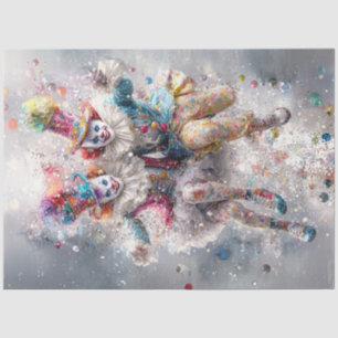 Decoupage grillige Jester Circus Clowns Tissuepapier