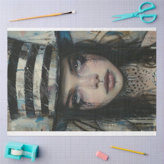 Decoupage grillige Jester Girl Harlequin Star Tissuepapier (Craft)