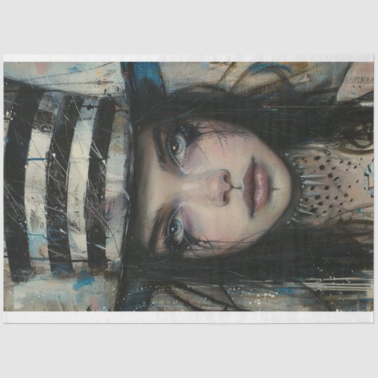 Decoupage grillige Jester Girl Harlequin Star Tissuepapier (Voorkant)